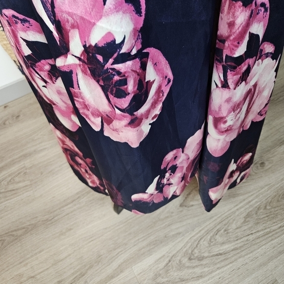 XSCAPE  Petite Solid & Floral High-Low Gown Dress Size 10P Formal Wedding Party - Picture 6 of 13